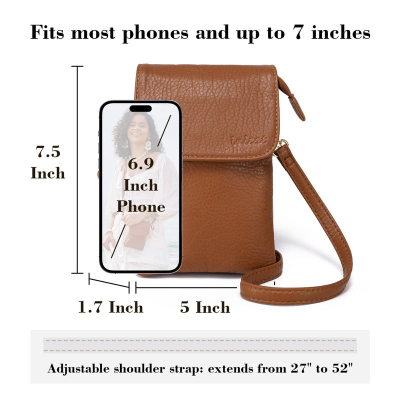 MINICAT Small Crossbody Bags for Women Cell Phone Bag Vegan Leather Cross Body Purse Wallet Purses(Brown) - Image 5